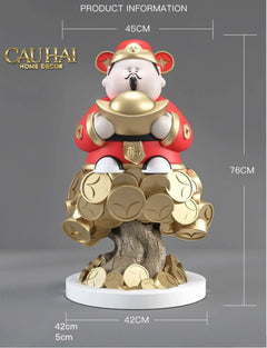 Tết Couture - Tượng Đại Thần Tài Kim Nguyên Bảo H76-CẬU HAI HOME DECOR