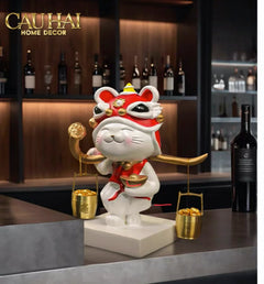 Tết Couture - Tượng Mèo May Mắn Kim Lân Vượng Tài-CẬU HAI HOME DECOR