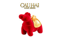 Tết Couture - Tượng Ngựa Nhung Đỏ Hồng Mã Nguyên Bảo Red Velvet Lucky Horse-CẬU HAI HOME DECOR