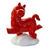 Tượng Ngựa Gốm Chu Mã An Yên Cloudborne Crimson Joyful Cheval-TƯỢNG TRANG TRÍ-Đối tác tại Trung Quốc theo từng đơn đặt hàng-CẬU HAI HOME DECOR