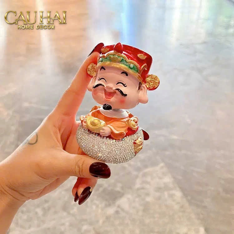 Tết Couture - Tượng Thần Tài Diamond Bling Bling Nguyên Bảo - Phúc Lộc - CẬU HAI HOME DECOR
