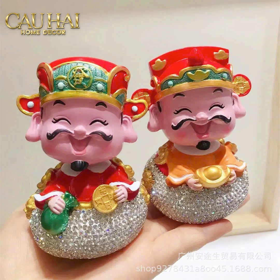 Tết Couture - Tượng Thần Tài Diamond Bling Bling Nguyên Bảo - Phúc Lộc - CẬU HAI HOME DECOR