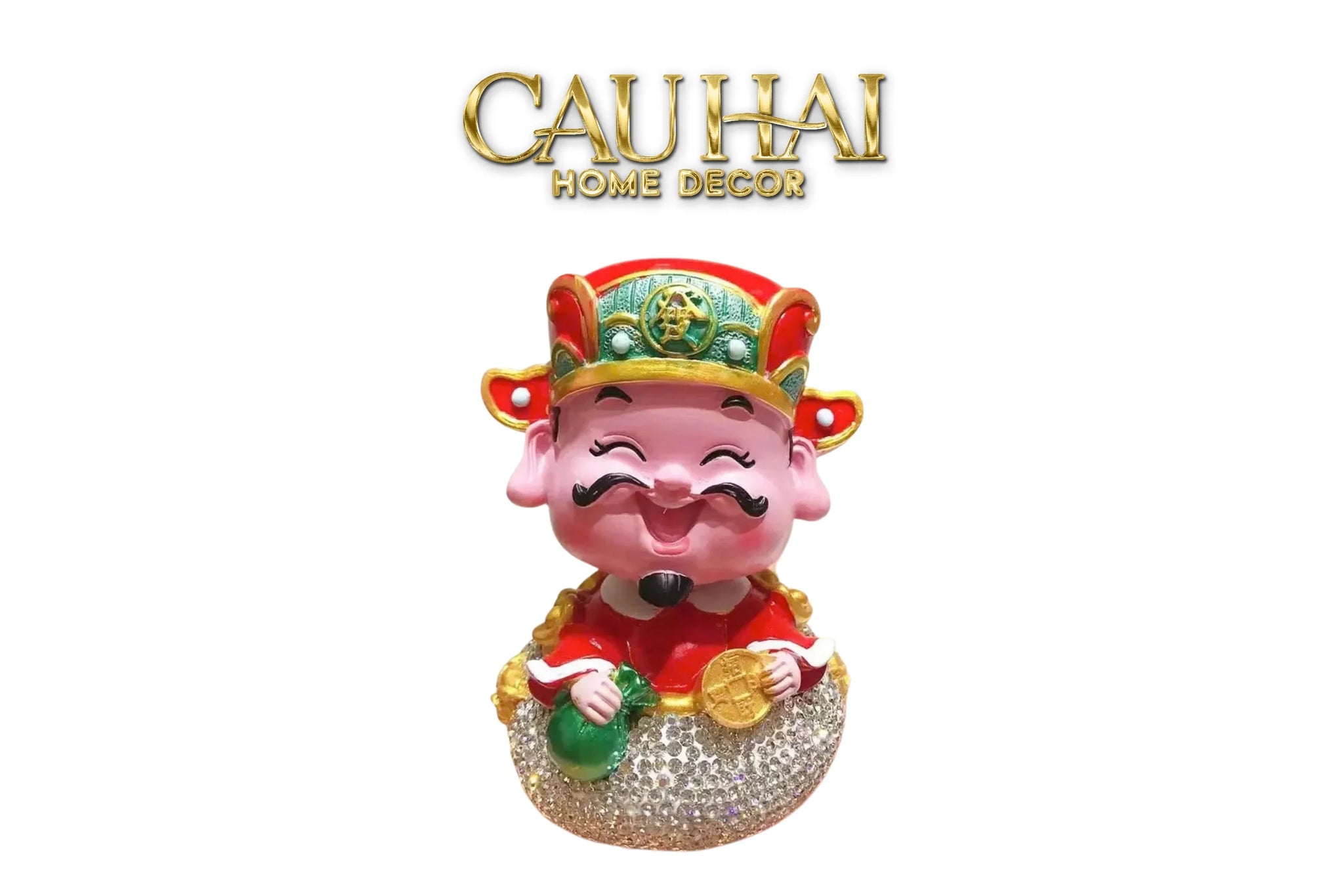 Tết Couture - Tượng Thần Tài Diamond Bling Bling Nguyên Bảo - Phúc Lộc-CẬU HAI HOME DECOR