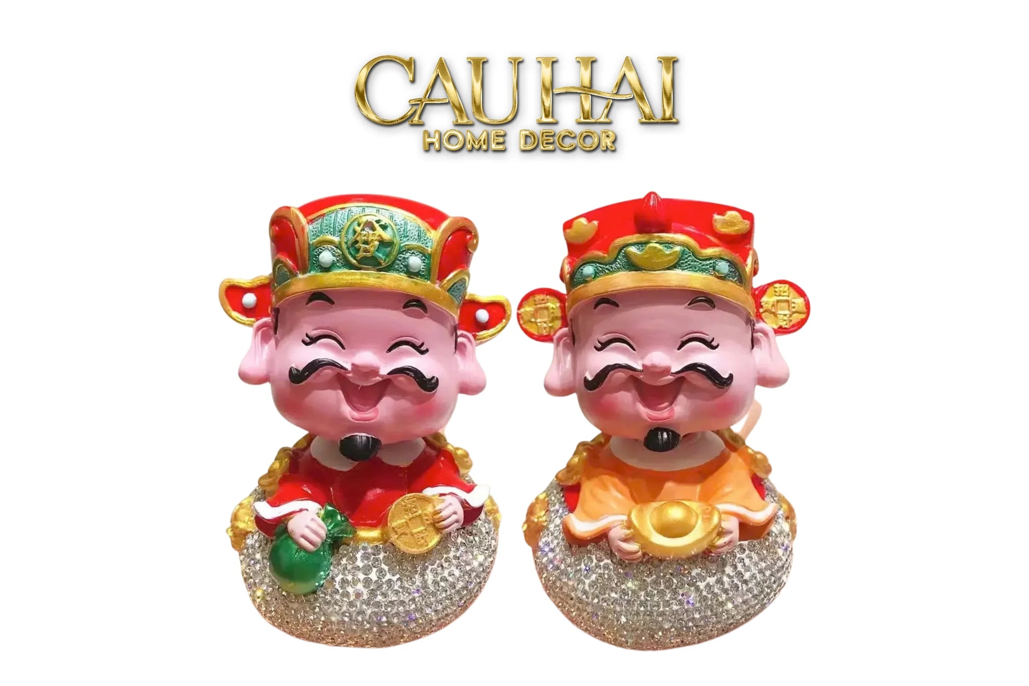 Tết Couture - Tượng Thần Tài Diamond Bling Bling Nguyên Bảo - Phúc Lộc-CẬU HAI HOME DECOR