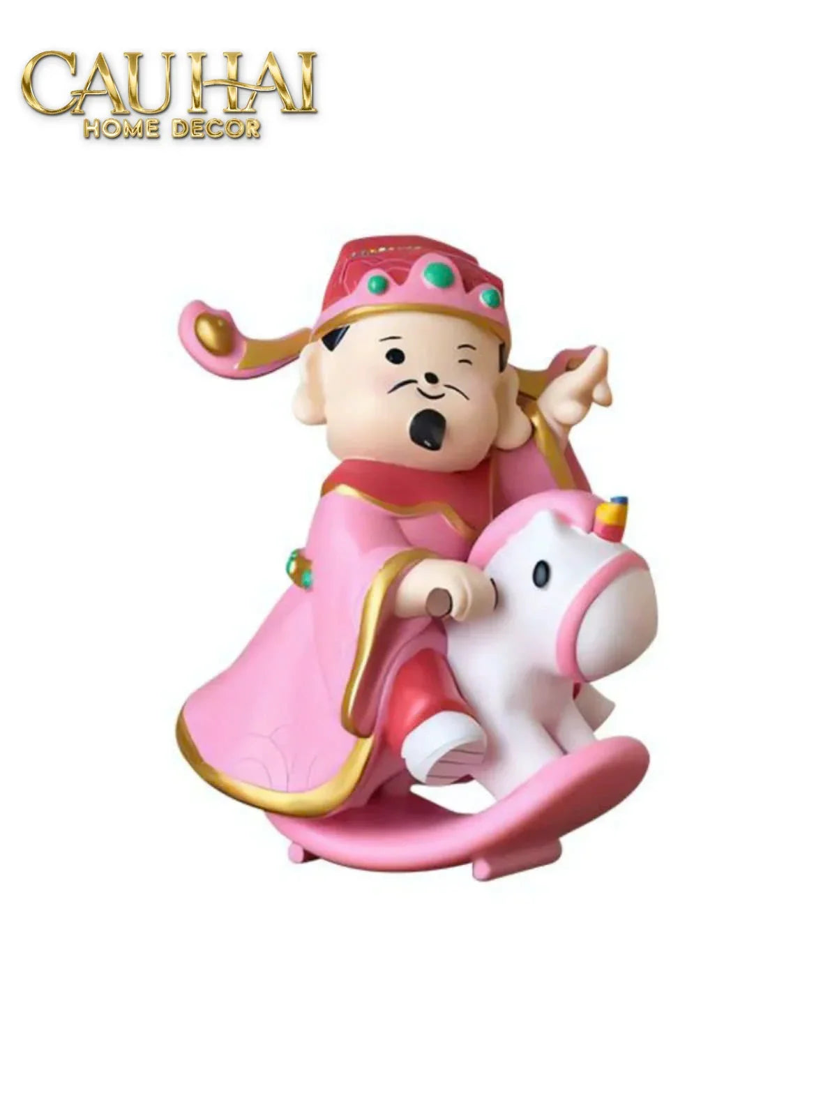 Tết Couture - Tượng Thần Tài Mã Đáo Pink Blessing Prosperity Deity-CẬU HAI HOME DECOR