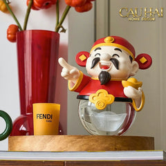 Tết Couture - Tượng Thần Tài Quả Cầu Pha Lê Cristalleries Bonheur · Deity of Fortune-CẬU HAI HOME DECOR