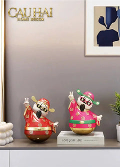 Tết Couture - Tượng Thần Tài "Say Hi" Hello Fortune Roly-Poly-CẬU HAI HOME DECOR