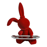 Tượng Thỏ Figurine Rouge Velour Joli Lapin H30-TƯỢNG TRANG TRÍ-Đối tác tại Trung Quốc theo từng đơn đặt hàng-CẬU HAI HOME DECOR