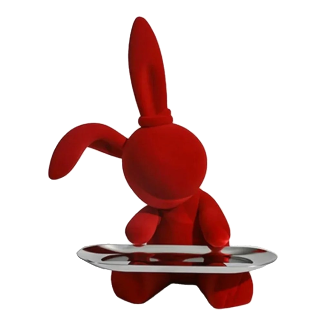 Tượng Thỏ Figurine Rouge Velour Joli Lapin H30