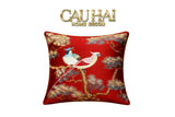 Tết Couture - Vỏ Gối Lụa Thêu Kim /Hỷ Song Thuỵ Nghinh Tân 45-VỎ GỐI-CẬU HAI HOME DECOR