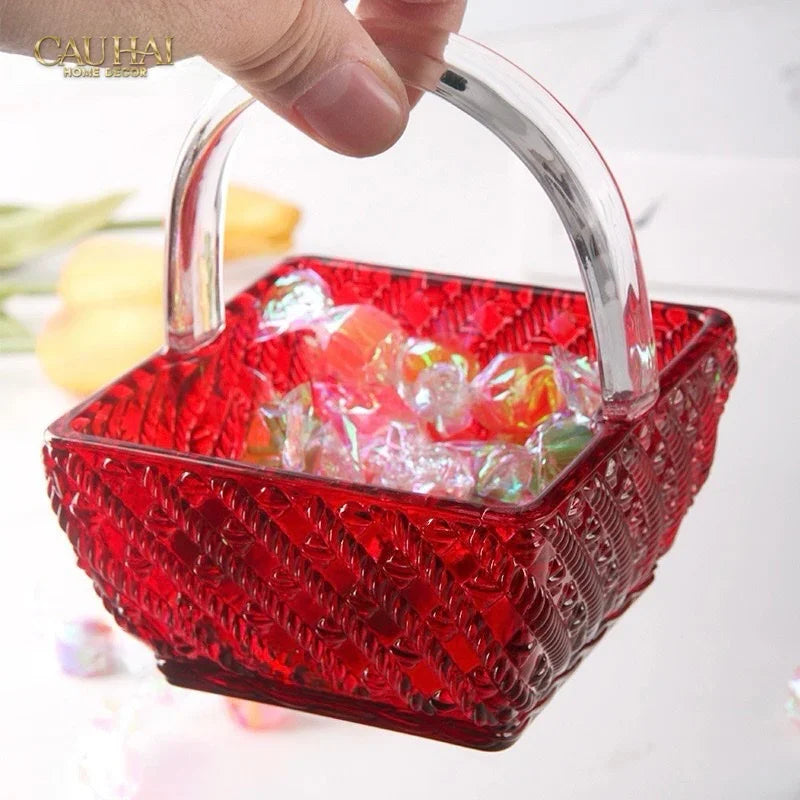 TGiỏ Kẹo Thuỷ Tinh Jelly Ruby Candy Basket-CẬU HAI HOME DECOR