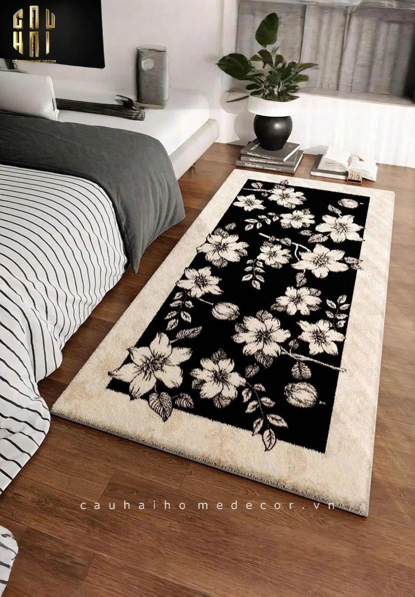 THẢM BED DỆT KIM 60X160 NOCTURNE FLORALE-CẬU HAI HOME DECOR
