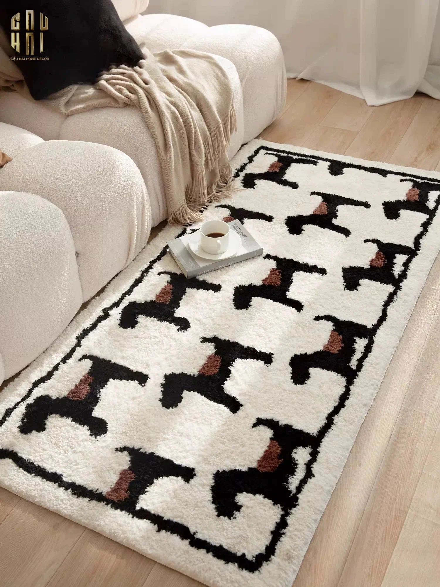 THẢM BED DỆT KIM 80X160 - NOBLE CANICHE - BED CARPET-CẬU HAI HOME DECOR