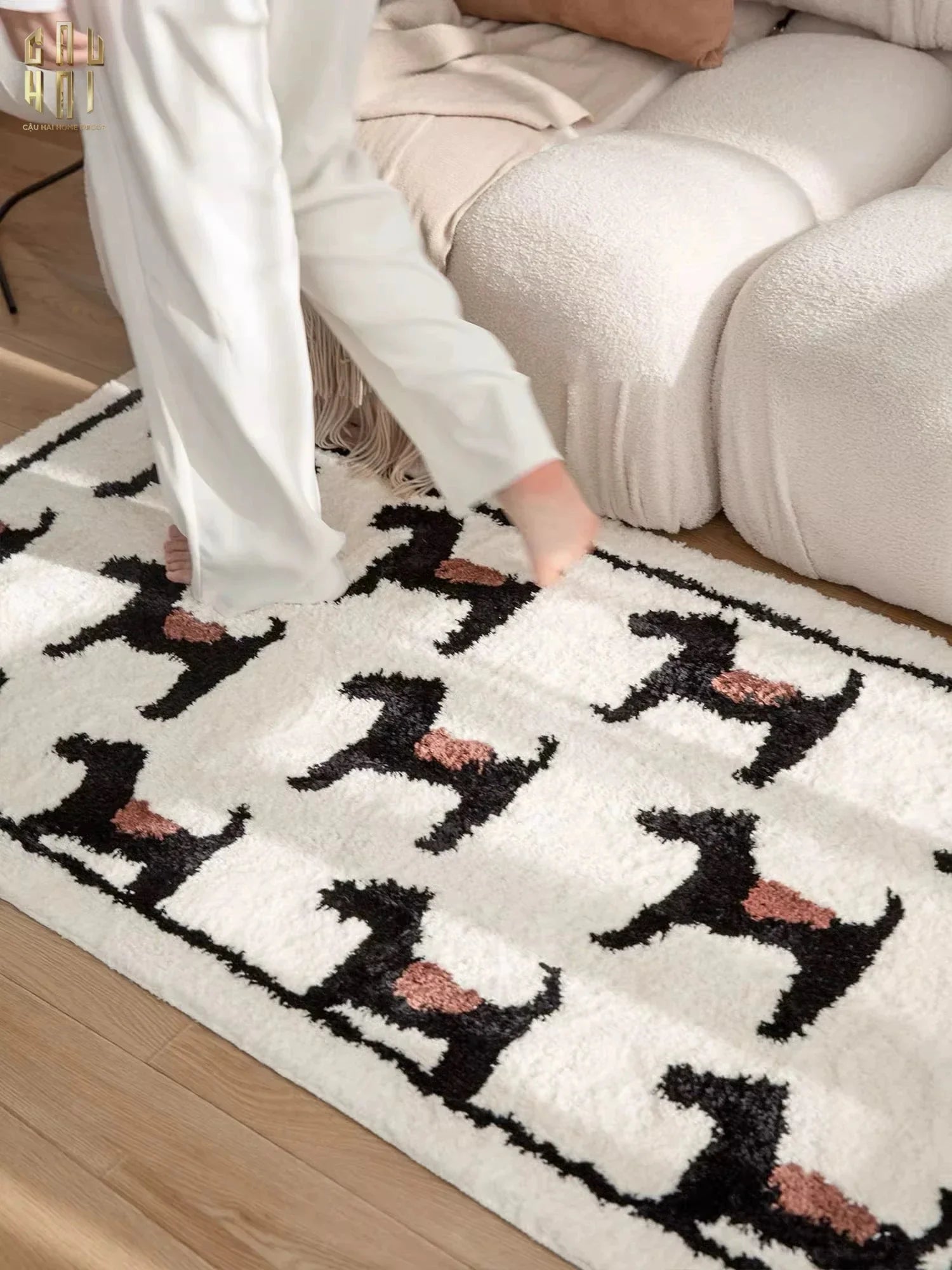 THẢM BED DỆT KIM 80X160 - NOBLE CANICHE - BED CARPET-CẬU HAI HOME DECOR