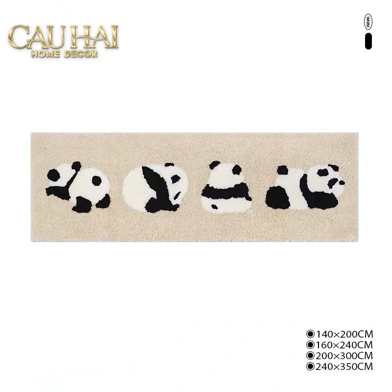 Thảm Bed Dệt Kim 80X160 - Panda Parade-CẬU HAI HOME DECOR