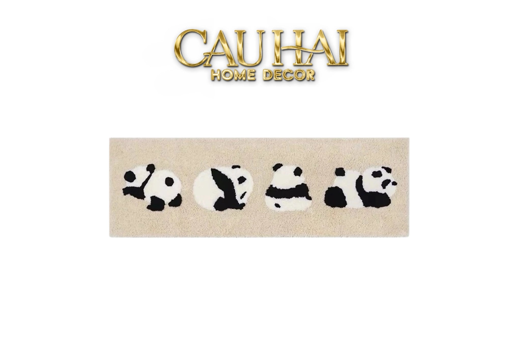 Thảm Bed Dệt Kim 80X160 - Panda Parade-CẬU HAI HOME DECOR