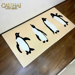 Thảm Bed Dệt Kim 80X160 - Penguin Parade-CẬU HAI HOME DECOR