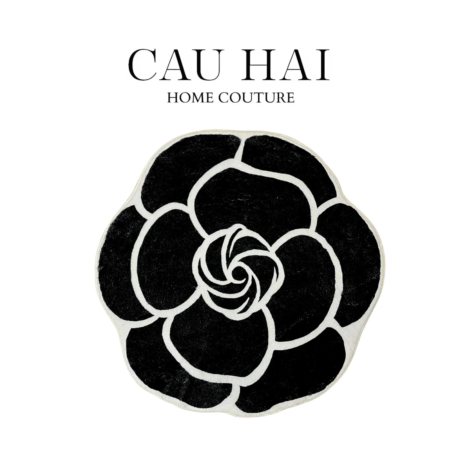 THẢM BED DỆT KIM D100 CAMÉLIA NOIR-CẬU HAI HOME DECOR