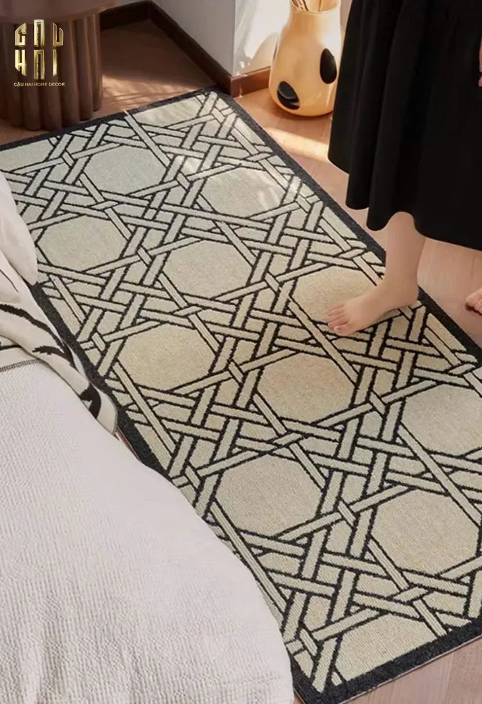 Thảm Bed Len Đan Sợi Vòng 60X160 Cannage D.O D'Ivoire-CẬU HAI HOME DECOR