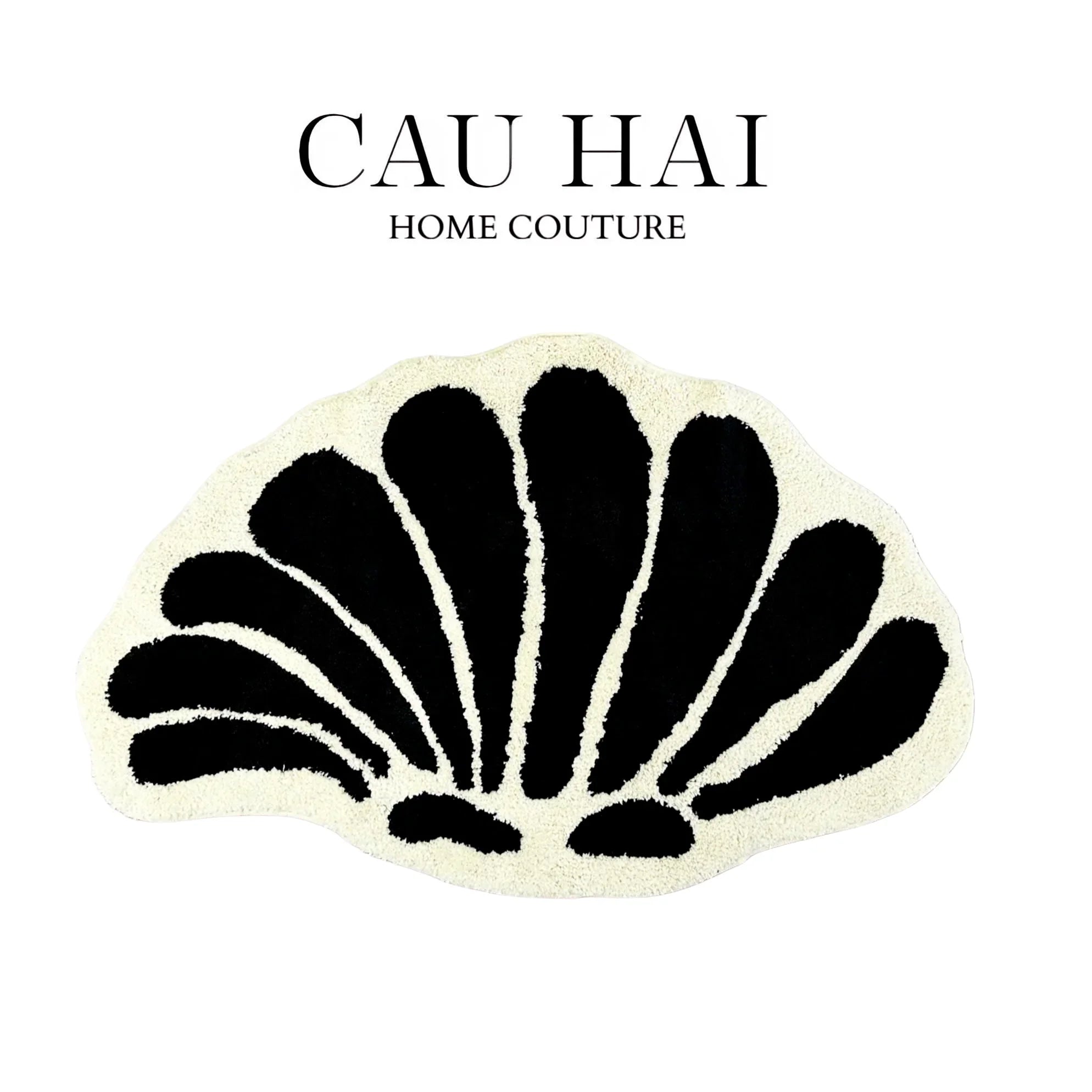 THẢM BED LÔNG DỆT SHELL BLOOM 70x110cm-CẬU HAI HOME DECOR