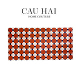 THẢM BED NHUNG BỈ 80X160 BRUN ROYALE GRID-CẬU HAI HOME DECOR