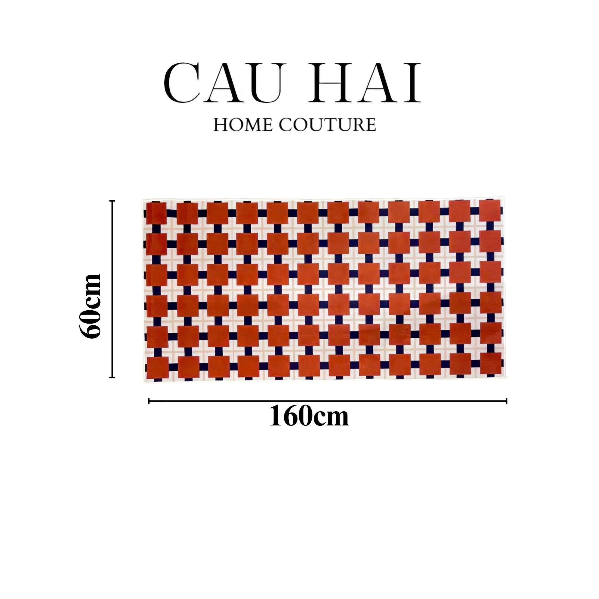 THẢM BED NHUNG BỈ 80X160 BRUN ROYALE GRID-CẬU HAI HOME DECOR