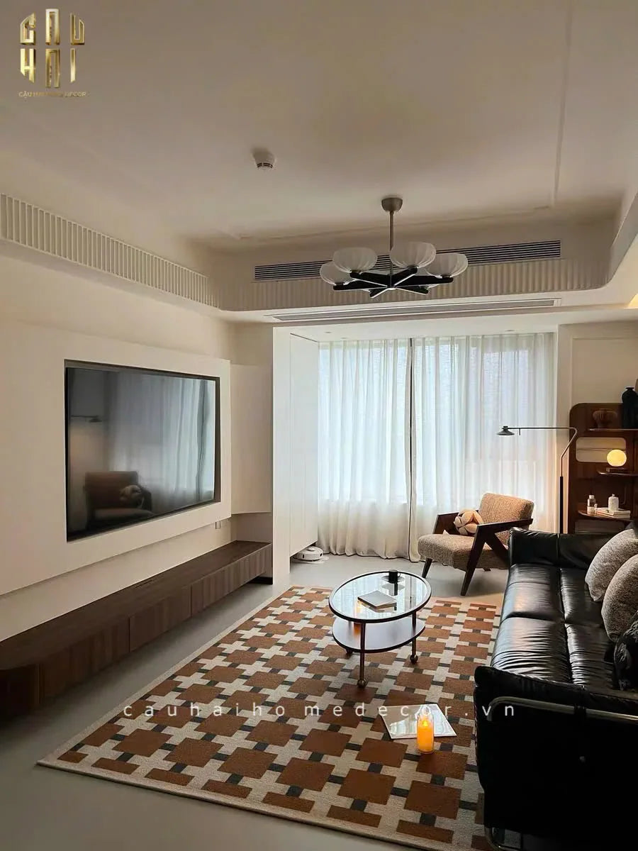 THẢM BED NHUNG BỈ 80X160 BRUN ROYALE GRID-CẬU HAI HOME DECOR