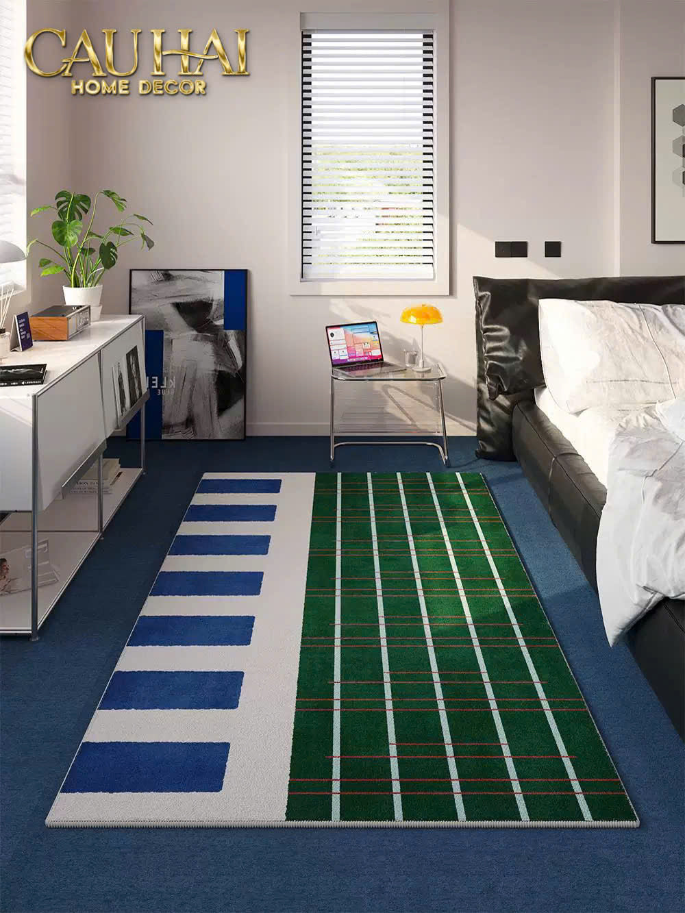 THẢM BED NHUNG BỈ 80×160 - EMERALD SONATA KEYS-CẬU HAI HOME DECOR