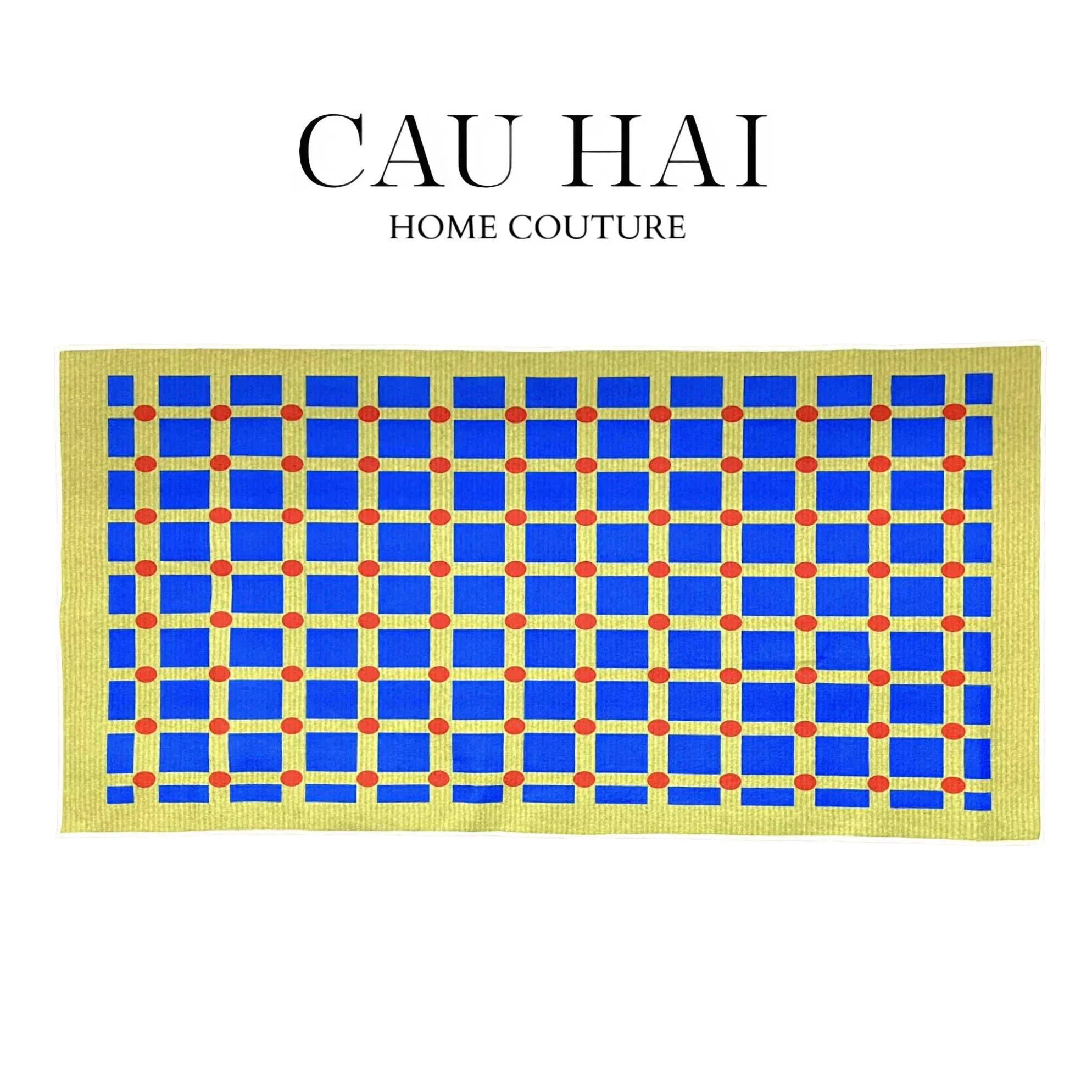 THẢM BED NHUNG BỈ 80X160 MONDRIAN DOTS-CẬU HAI HOME DECOR