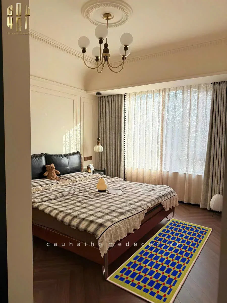 THẢM BED NHUNG BỈ 80X160 MONDRIAN DOTS-CẬU HAI HOME DECOR