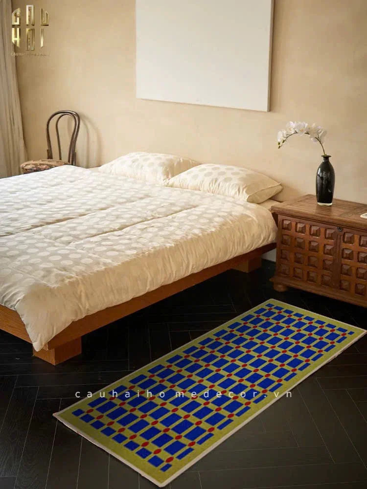 THẢM BED NHUNG BỈ 80X160 MONDRIAN DOTS-CẬU HAI HOME DECOR