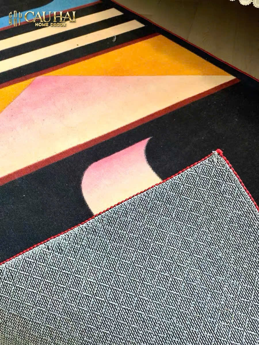 THẢM BED NHUNG BỈ 80x160 - POPART GEOMETRIC-CẬU HAI HOME DECOR