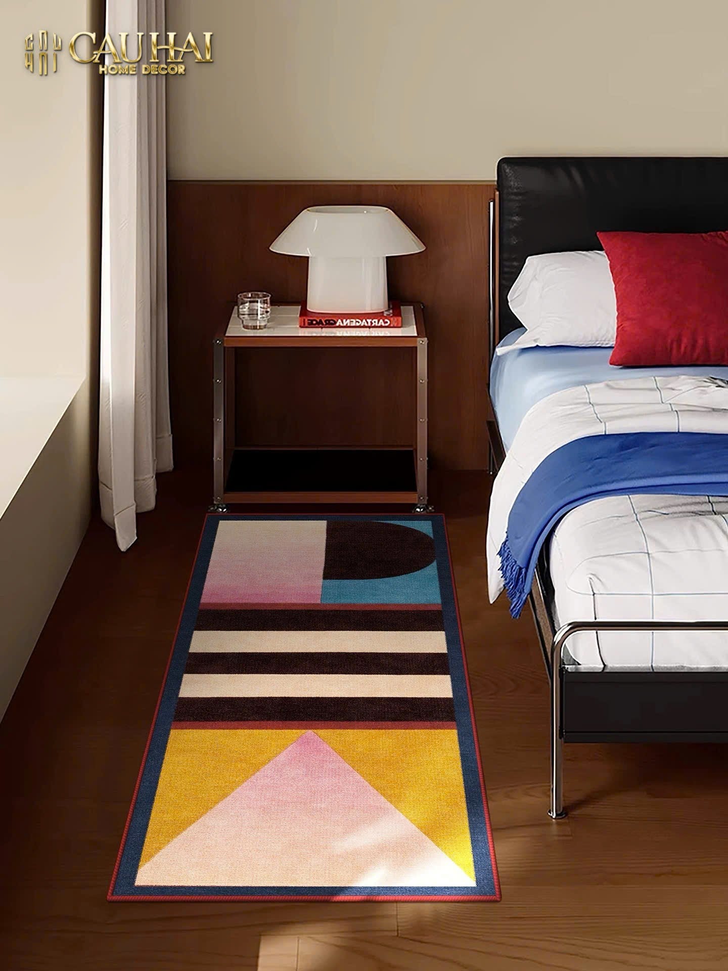 THẢM BED NHUNG BỈ 80x160 - POPART GEOMETRIC-CẬU HAI HOME DECOR