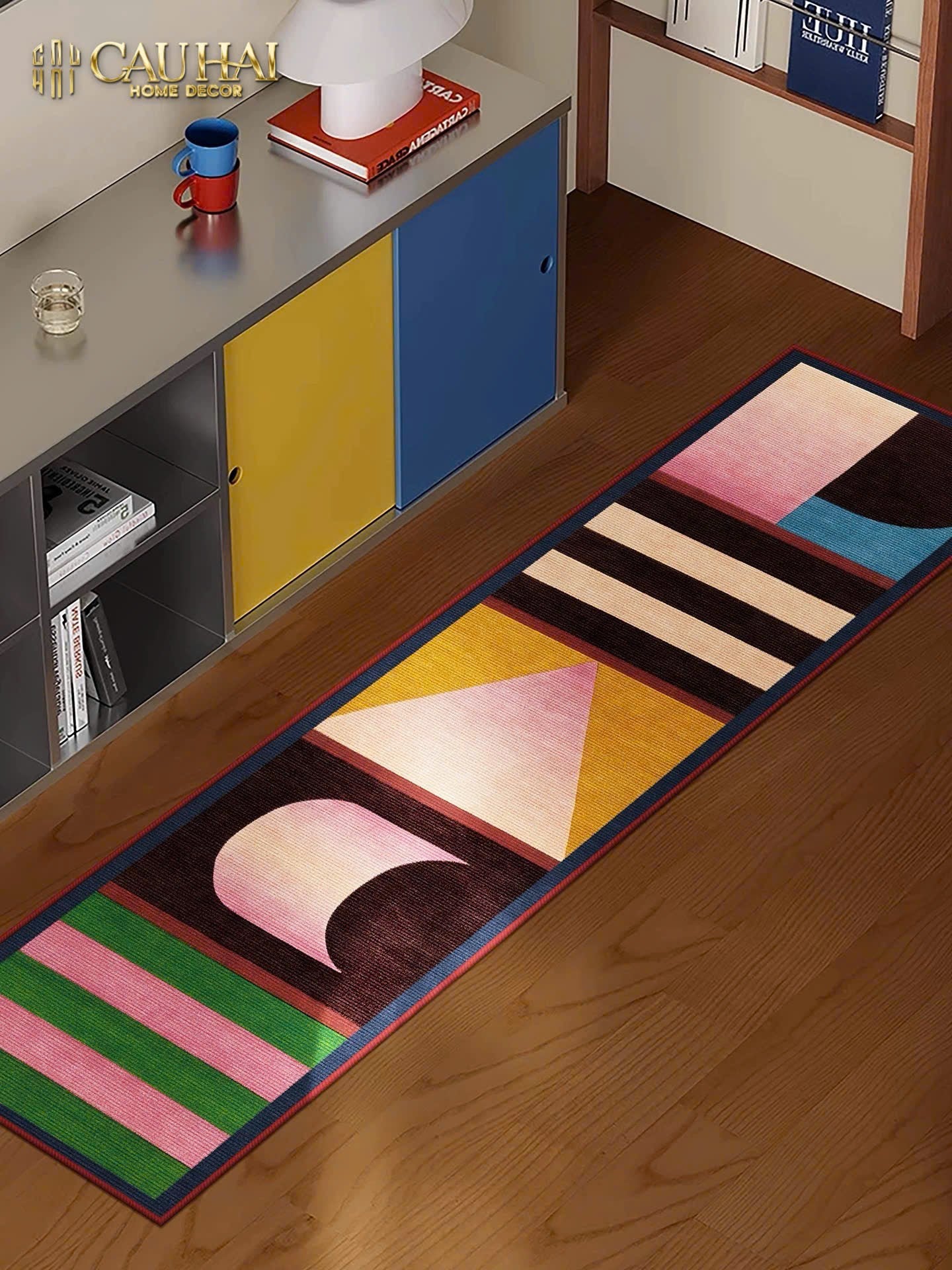 THẢM BED NHUNG BỈ 80x160 - POPART GEOMETRIC-CẬU HAI HOME DECOR