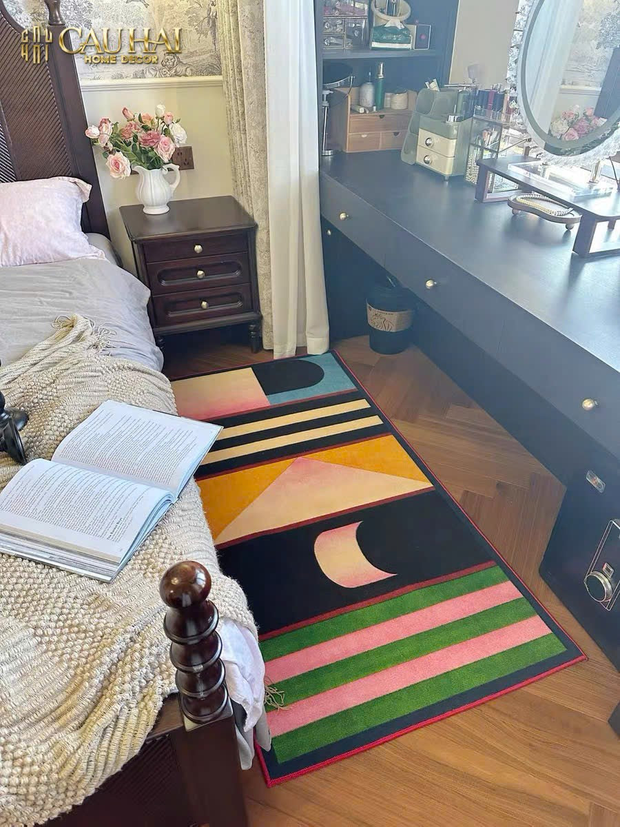 THẢM BED NHUNG BỈ 80x160 - POPART GEOMETRIC-CẬU HAI HOME DECOR