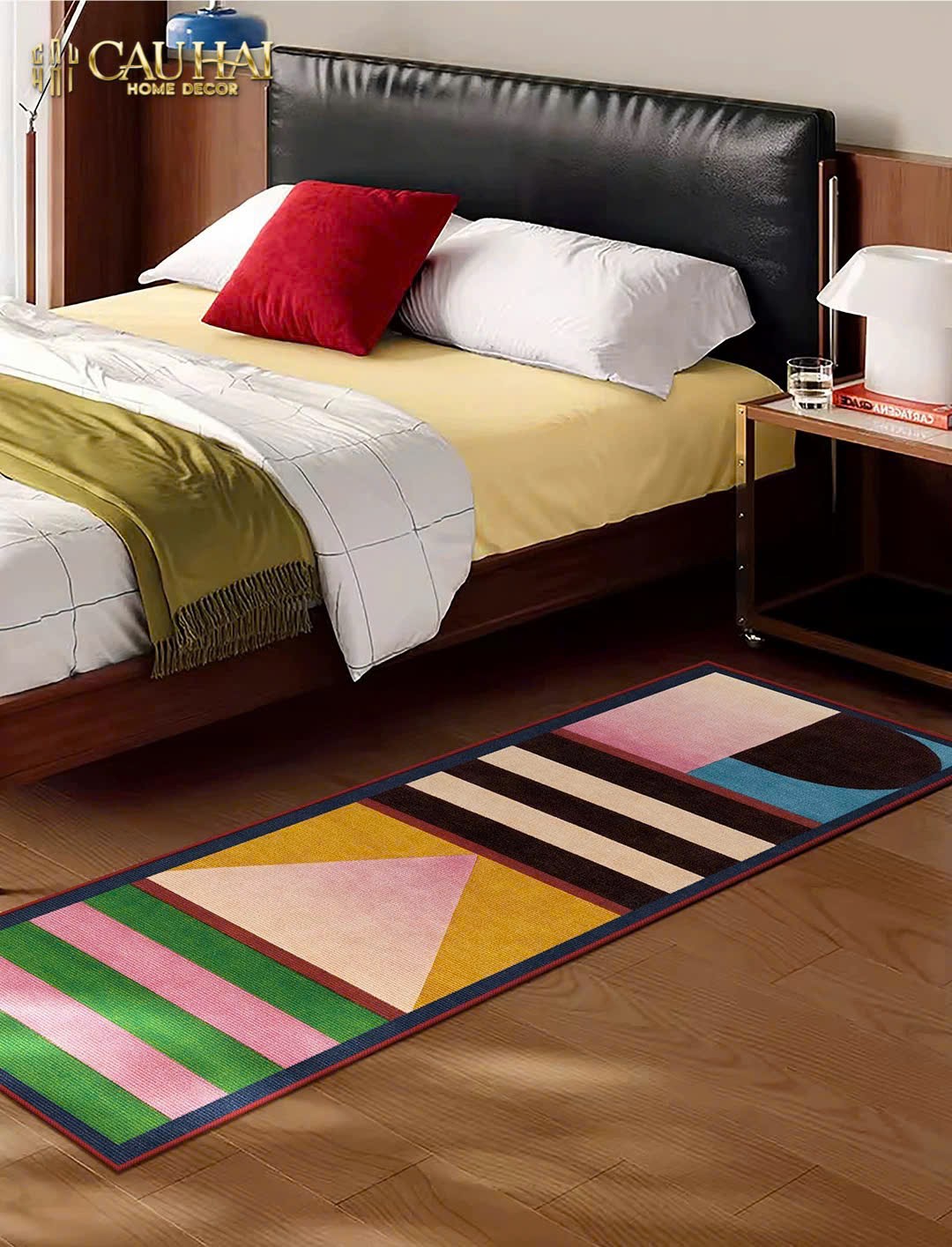 THẢM BED NHUNG BỈ 80x160 - POPART GEOMETRIC-CẬU HAI HOME DECOR