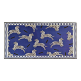 Bedside Velvet Rug Belgium 80X160 - Zebra Dance - Dark Navy
