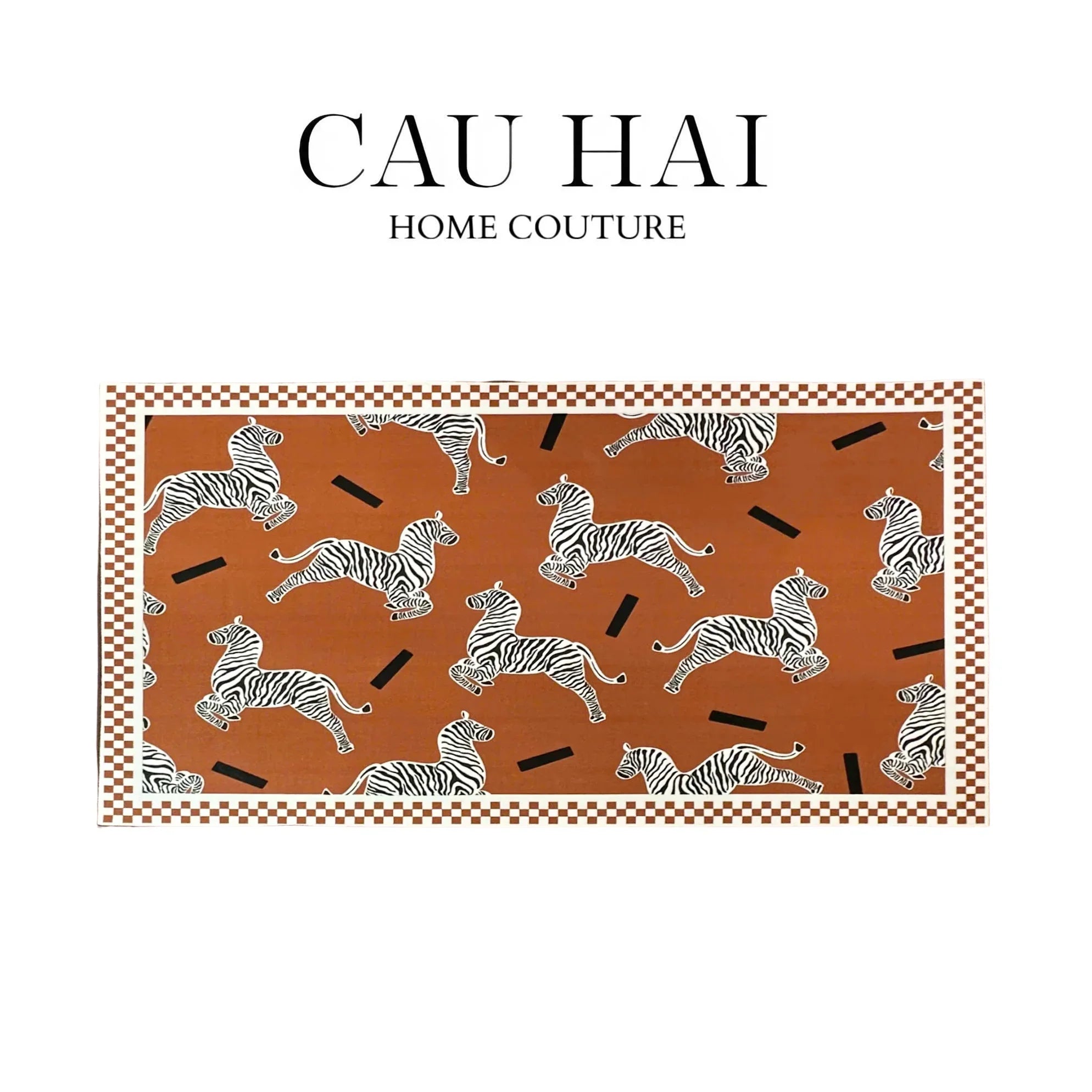 THẢM BED NHUNG BỈ 80X160 - ZEBRA DANCE - SIENNA-CẬU HAI HOME DECOR