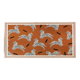 80x160 Belgian Velvet Bed Rug - Zebra Dance - Sienna