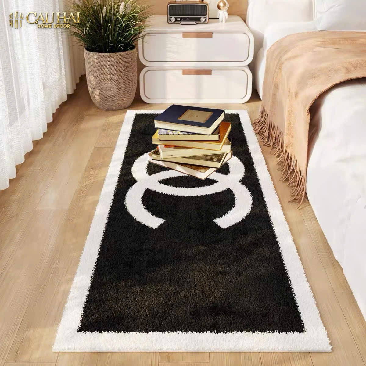 Thảm Bed Sợi Dệt 80X200 - Noire Iconique Coco Spéciale Édition-CẬU HAI HOME DECOR