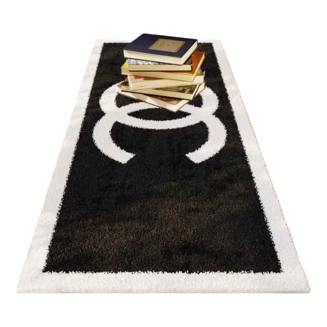 80x200 Woven Fiber Bed Rug - Noire Iconique Coco Spéciale Édition