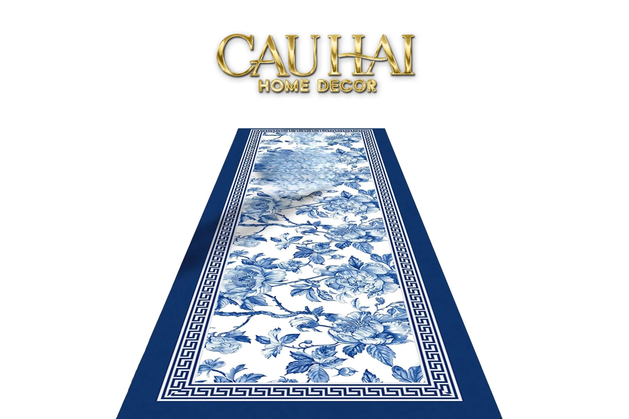 Thảm Bếp Microfiber 150 - Porcelain Revival Art - Indochine Oriental Bloom Kitchen Mat-CẬU HAI HOME DECOR