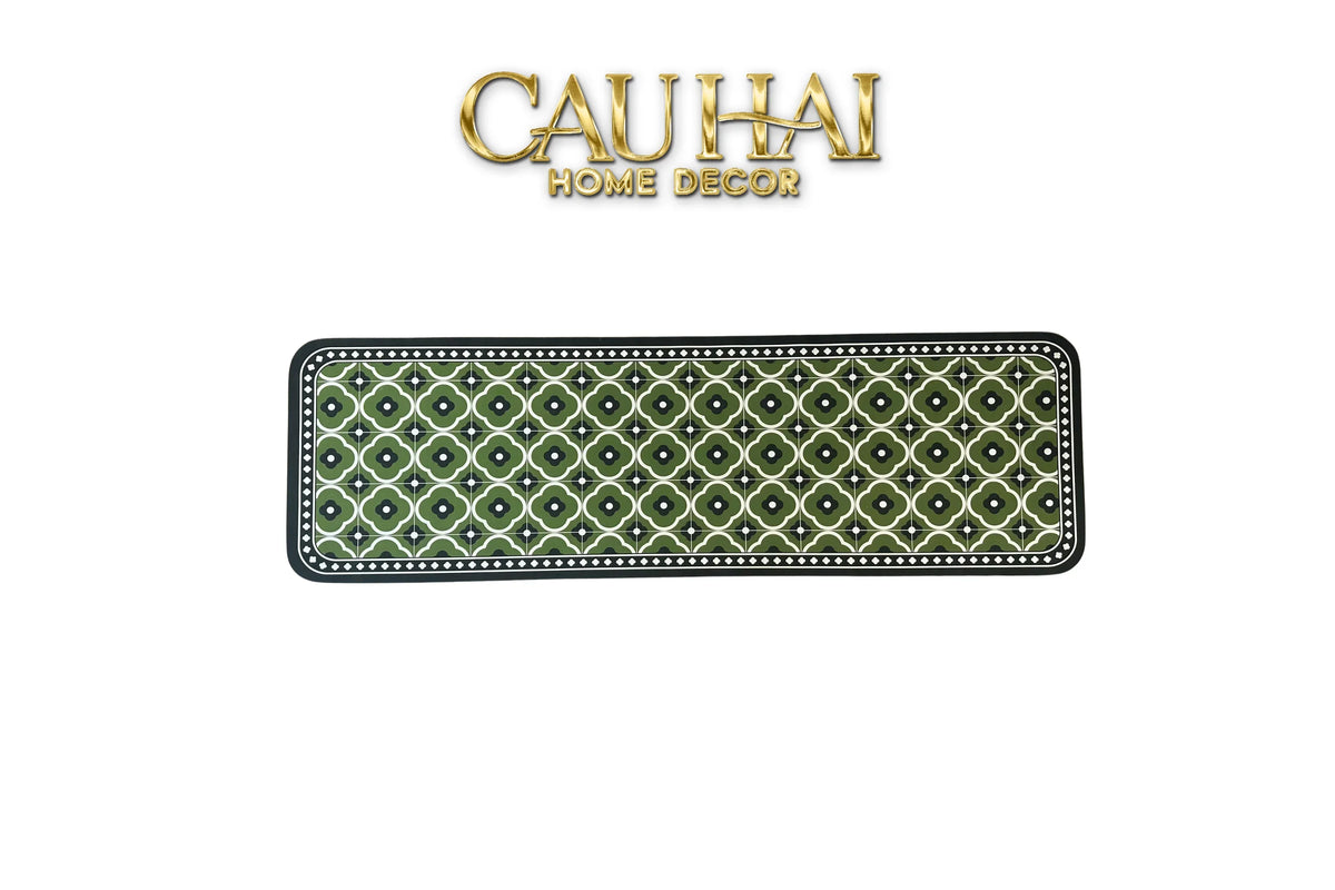 Thảm Bếp Microfiber 1M6 Olive Vert Petals-THẢM BẾP-CẬU HAI HOME DECOR
