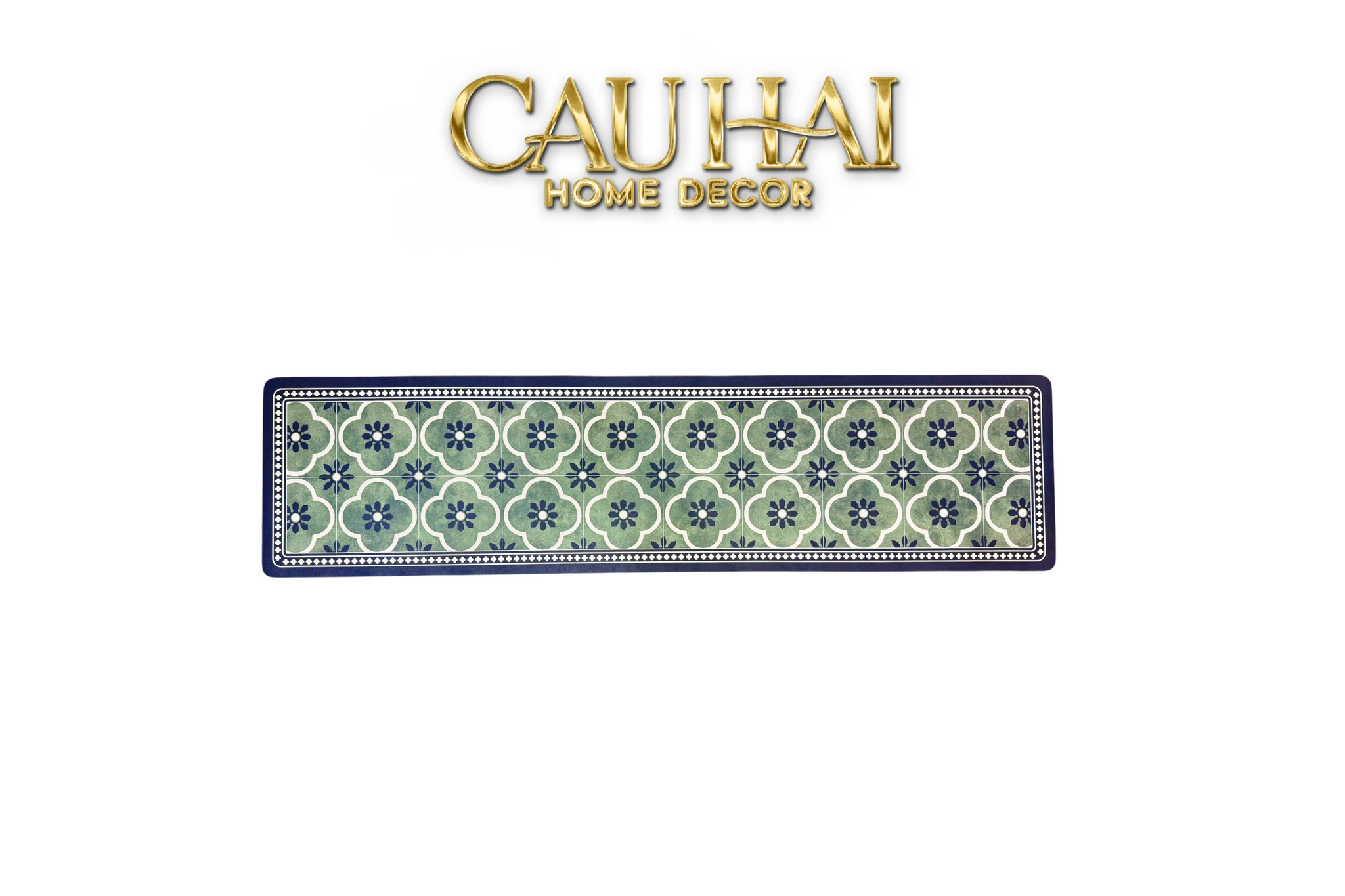 Thảm Bếp Microfiber Gen5 45X180 - Olive Green Petals - CẬU HAI HOME DECOR