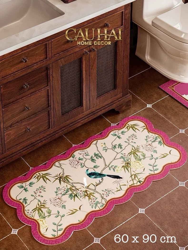Thảm Bồn Tắm Micro-Nappa Gen8 60X90 - Ivory Pearl Jardin Royale – Da Thấm Hút - CẬU HAI HOME DECOR