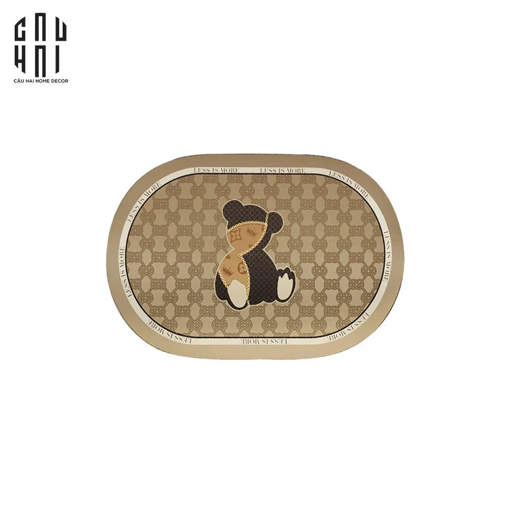 THẢM CHÂN OVAL TEDDY BEAR 50X80 CM-CẬU HAI HOME DECOR