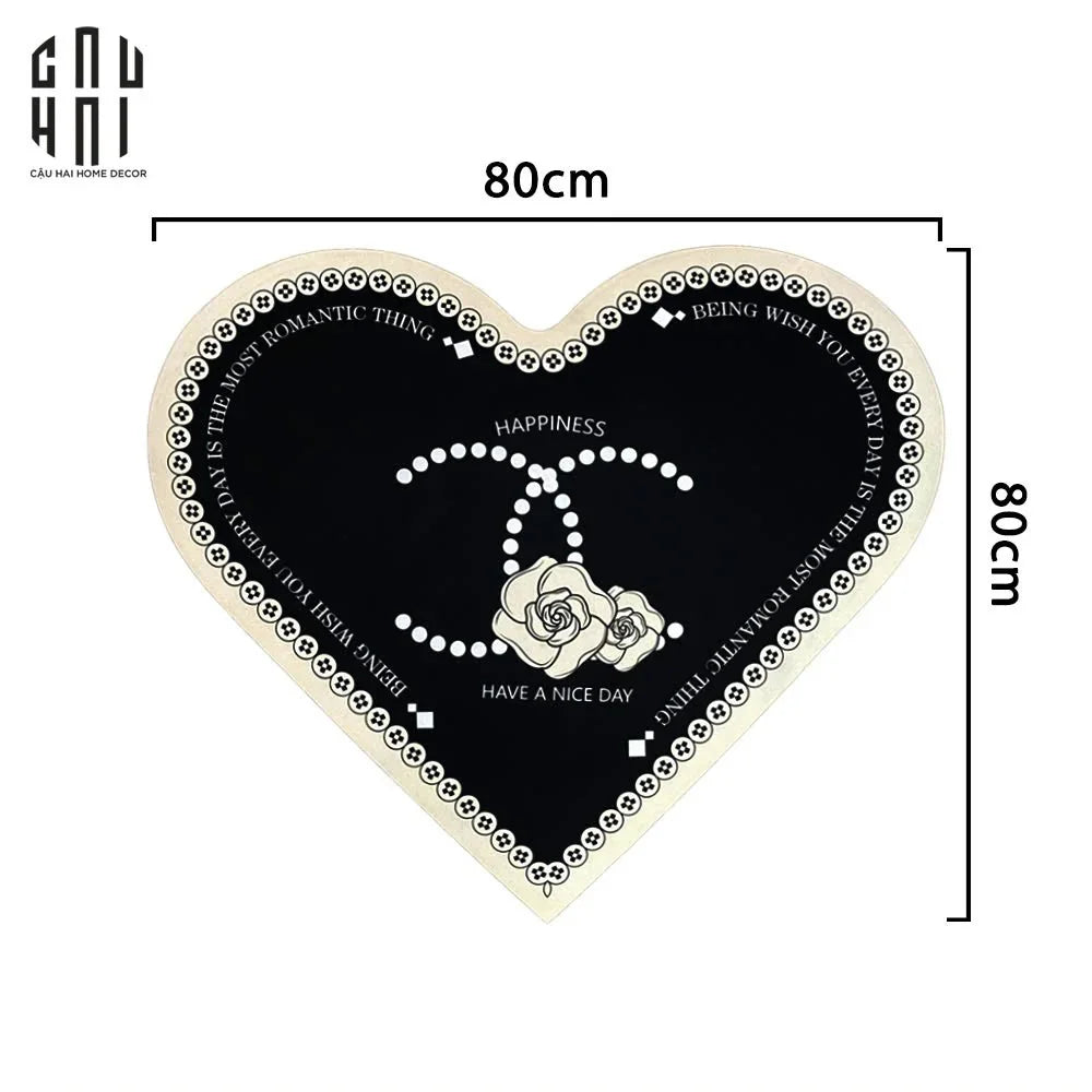 THẢM CỬA - 80CM HAPPINESS - DOOR MAT-CẬU HAI HOME DECOR