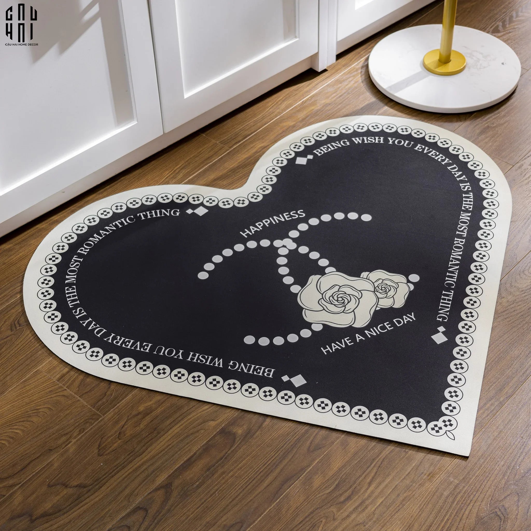 THẢM CỬA - 80CM HAPPINESS - DOOR MAT-CẬU HAI HOME DECOR