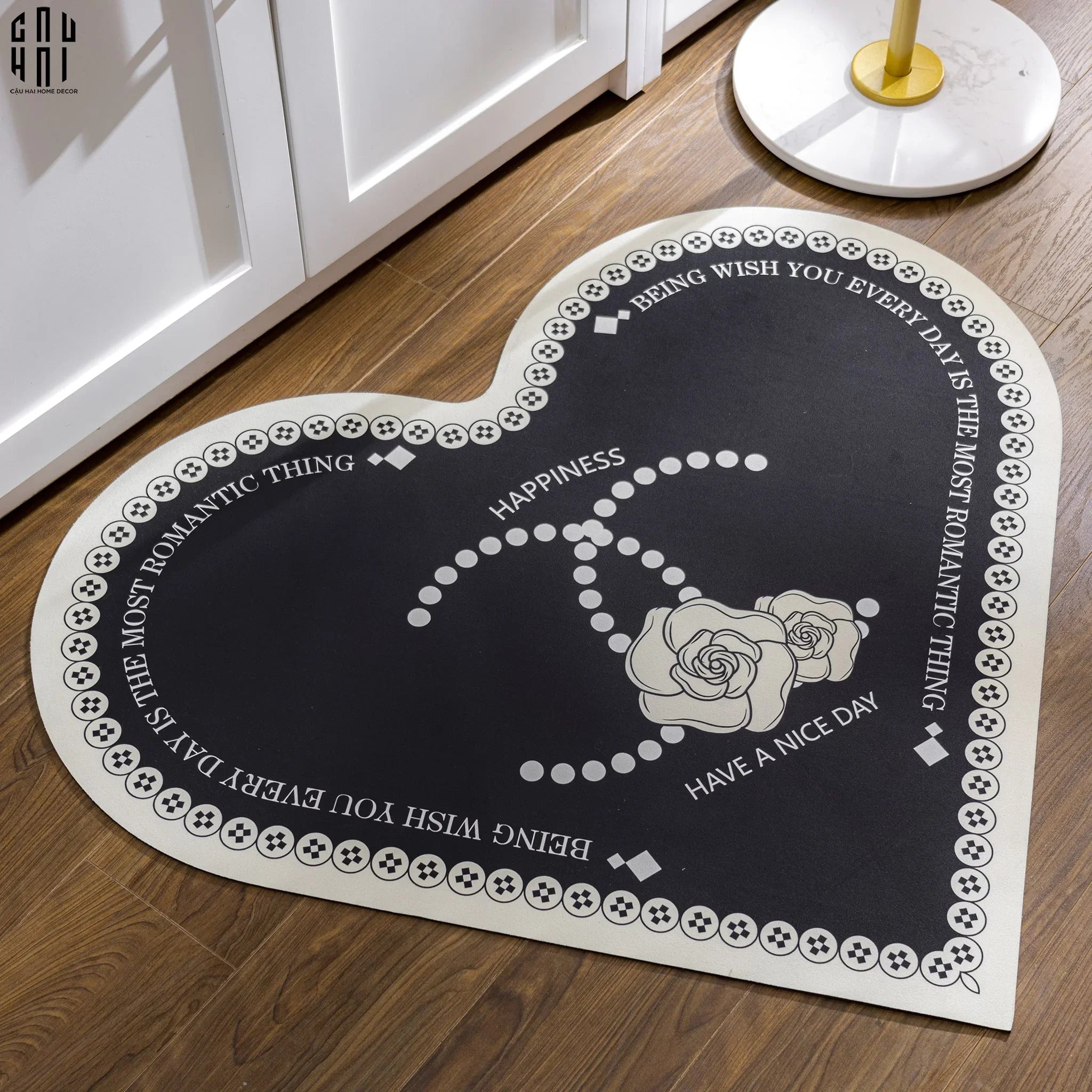 THẢM CỬA - 80CM HAPPINESS - DOOR MAT-CẬU HAI HOME DECOR