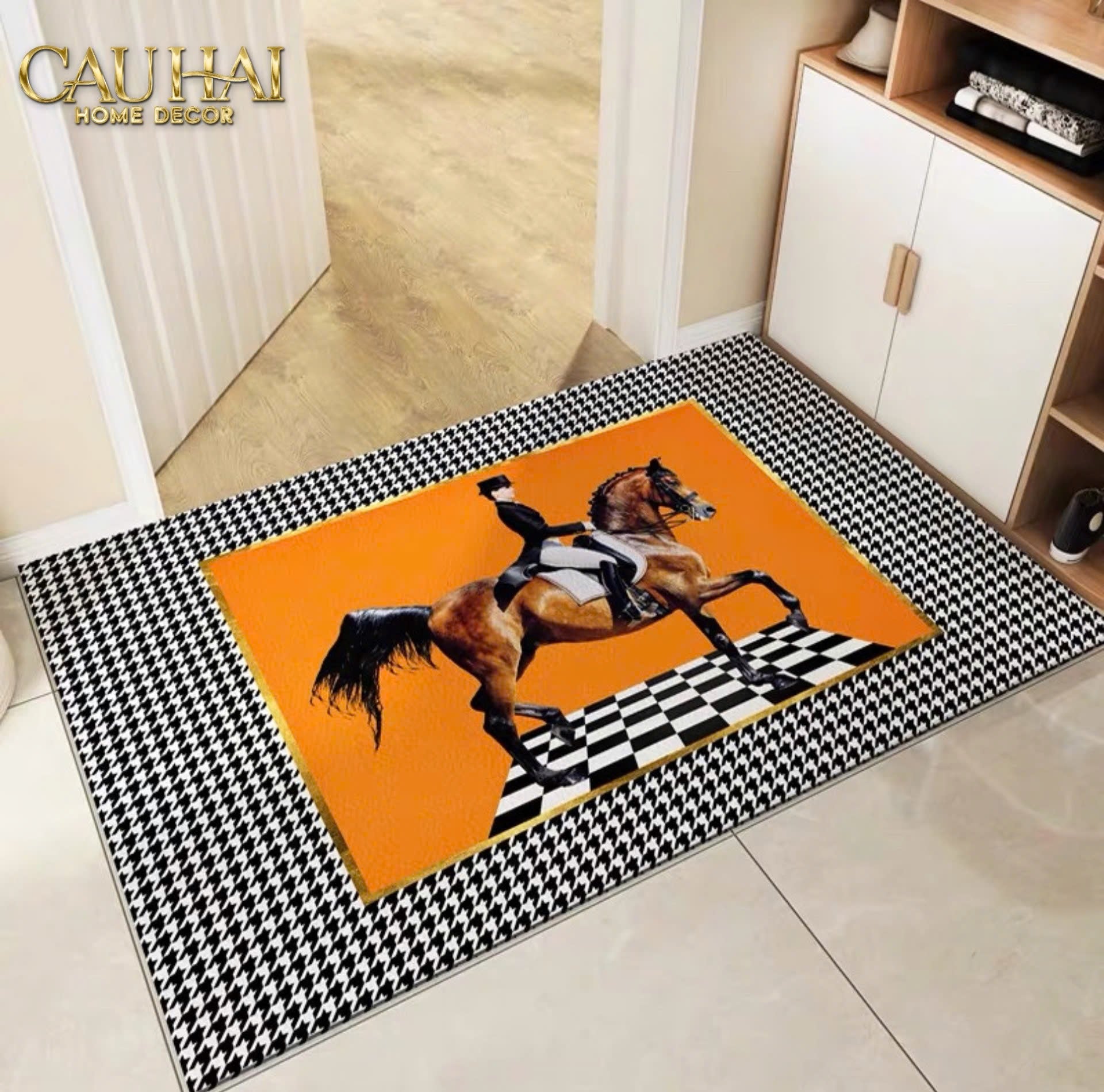 Thảm Cửa Da 100X120 - Hound Ob Horseman - CẬU HAI HOME DECOR
